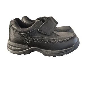 Clarks Caibou V Junior Black Hook and Loop Shoes
